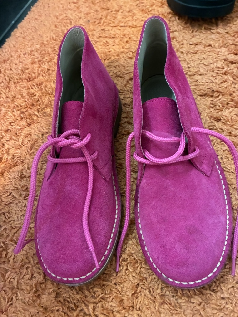 Women’s Fuchsia Suede Lace-Up Ankle Boots